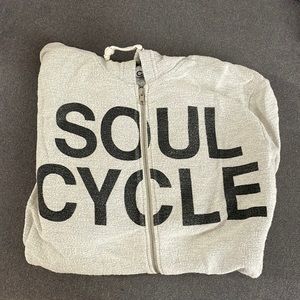 Soul cycle zip up hoodie with skull camo elbow patches